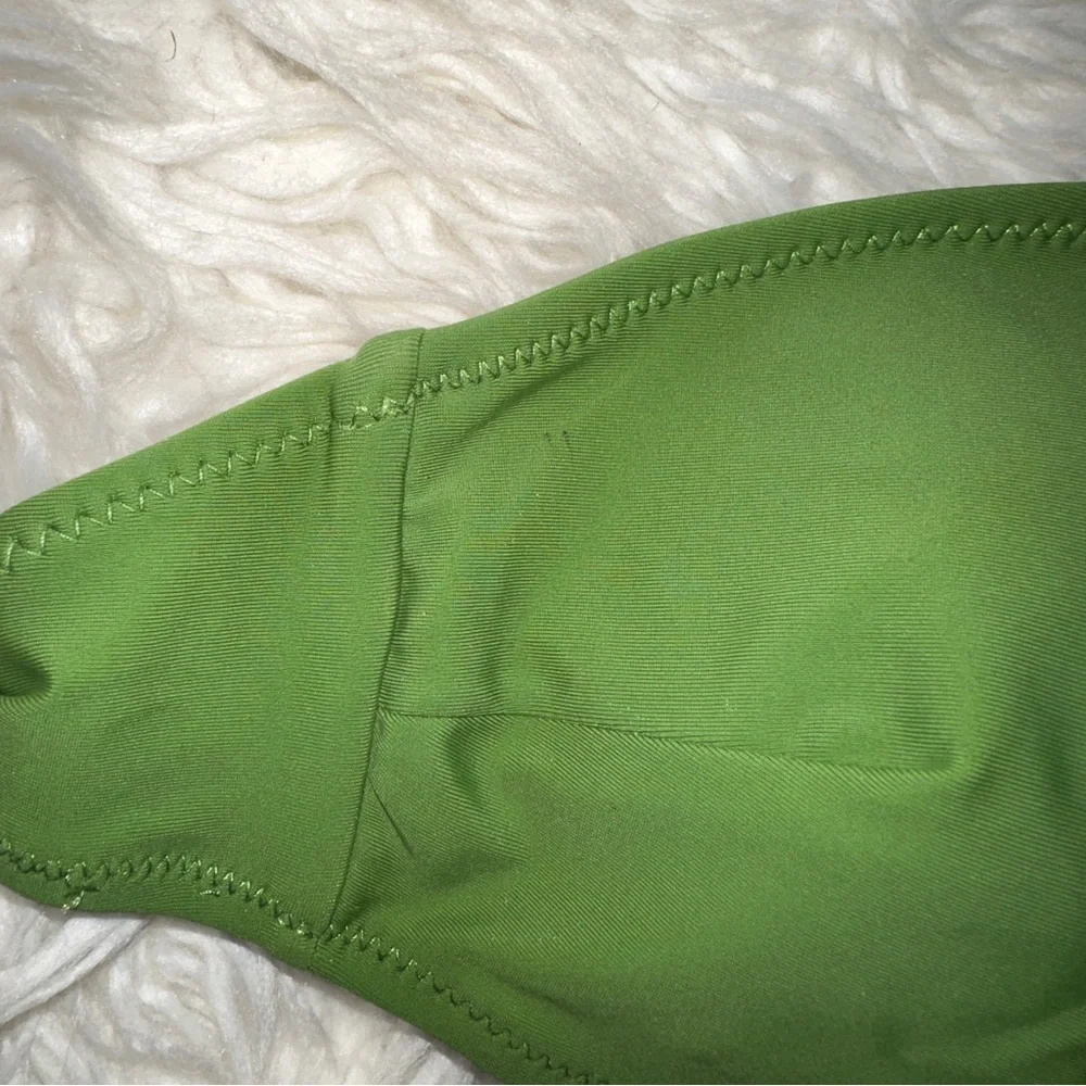 SHEIN | Green Ruched Halter Bikini Top Tie Front Padded Cups Small